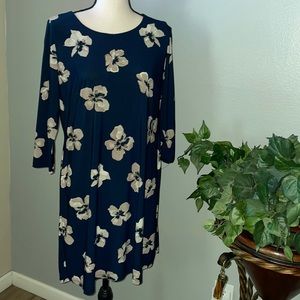 Tommy Hilfiger Navy Blue Floral Midi Dress
